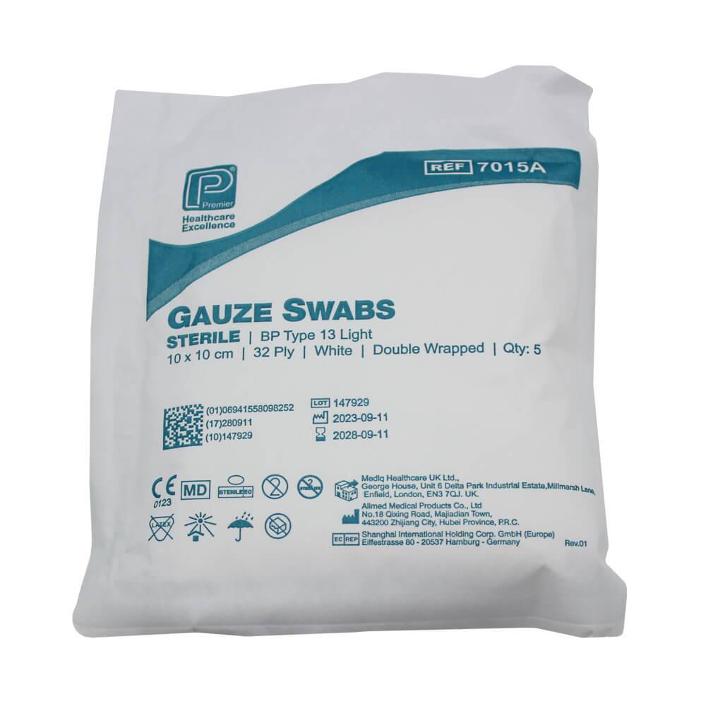 Premier Sterile Gauze 32 Ply Swabs 10 × 10 cm Pack of 15 1 Premier Sterile Gauze 32 Ply Swabs 10 × 10 cm Pack of 15
