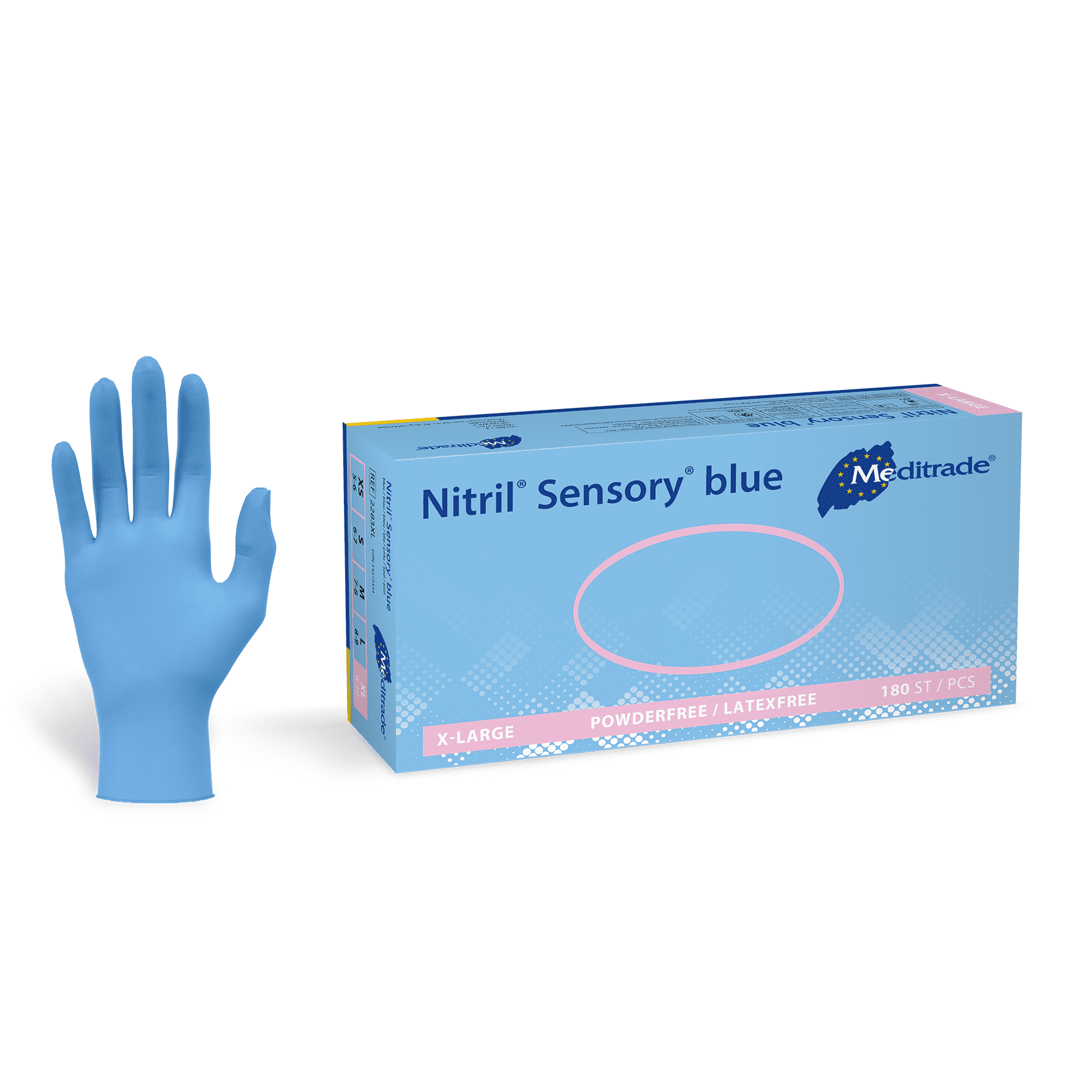 Meditrade Nitril Sensory® Blue Nitrile Gloves Pack of 200
